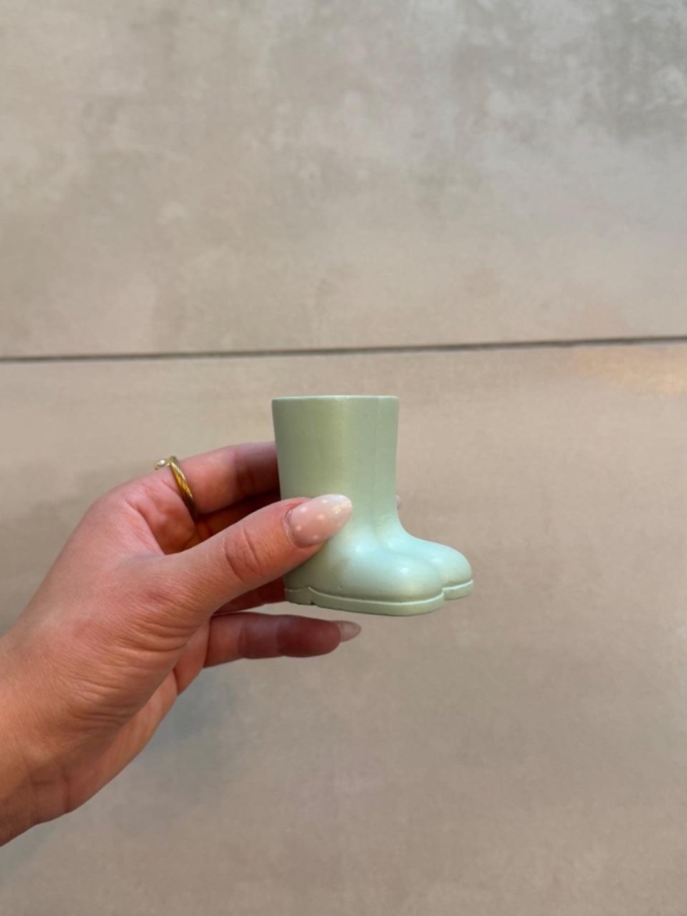 Mini mint rainboot planter